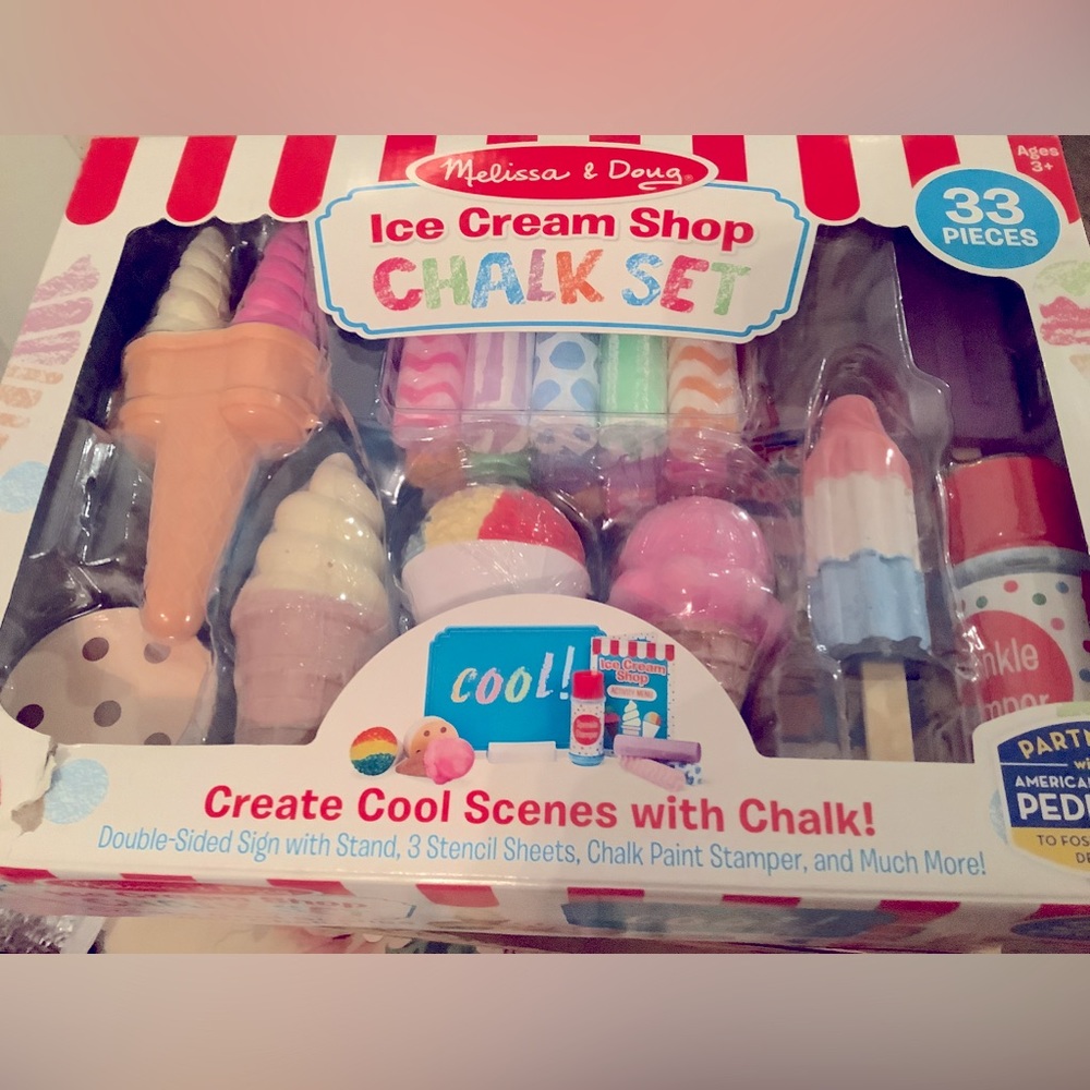 Adorable ice cream shop chalk set